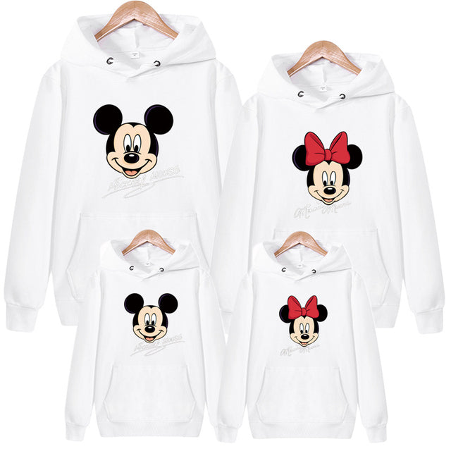 Family Matching Outfits Father Mother Son Daughter Autumn Clothing Mom Daddy and Boy Girl Mickey Minnie Hoodie Family Look