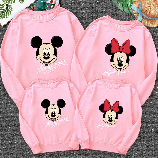 Family Matching Outfits Father Mother Son Daughter Autumn Clothing Mom Daddy and Boy Girl Mickey Minnie Hoodie Family Look