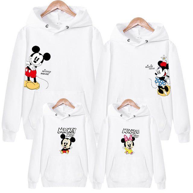 Family Matching Outfits Father Mother Son Daughter Autumn Clothing Mom Daddy and Boy Girl Mickey Minnie Hoodie Family Look