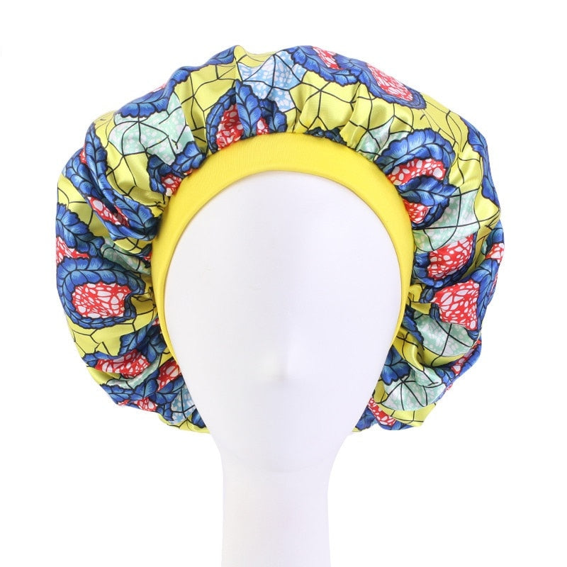 2 pcs/ set Satin Bonnet Sleep Cap Mommy and Me Girl's African Print Child Turban Hair Cover Baby Hat Hair Accessories