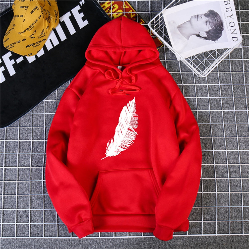 Heart Print Hoodies Women/Men Long Sleeve O Neck Loose Hoodie Autumn Winter Hoodies Long Sleeve Female Sweatshirt