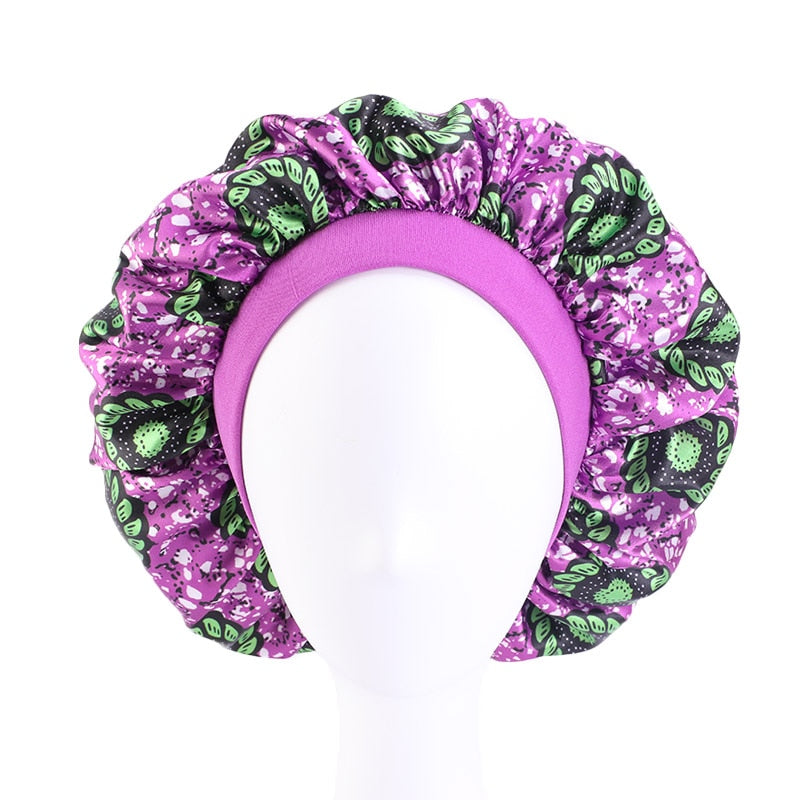 2 pcs/ set Satin Bonnet Sleep Cap Mommy and Me Girl's African Print Child Turban Hair Cover Baby Hat Hair Accessories