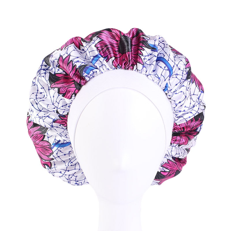 2 pcs/ set Satin Bonnet Sleep Cap Mommy and Me Girl's African Print Child Turban Hair Cover Baby Hat Hair Accessories
