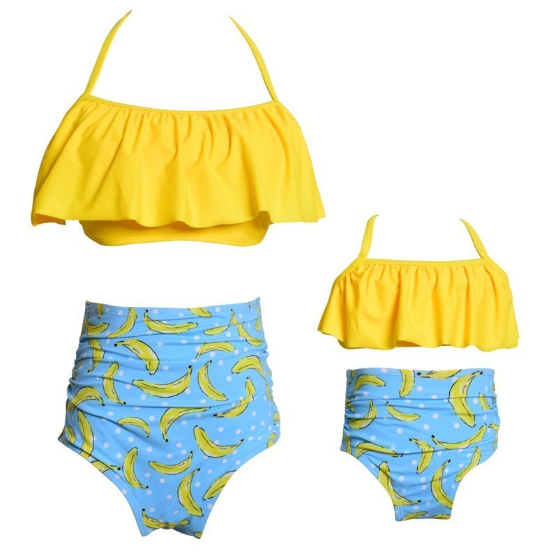 Matching Family SwimwearMother Girl Bikini Swimsuit For Mom and Daughter Swimsuits Female Children Baby Kid Beach Bathing Suits