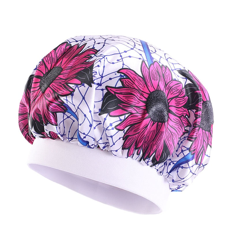 2 pcs/ set Satin Bonnet Sleep Cap Mommy and Me Girl's African Print Child Turban Hair Cover Baby Hat Hair Accessories