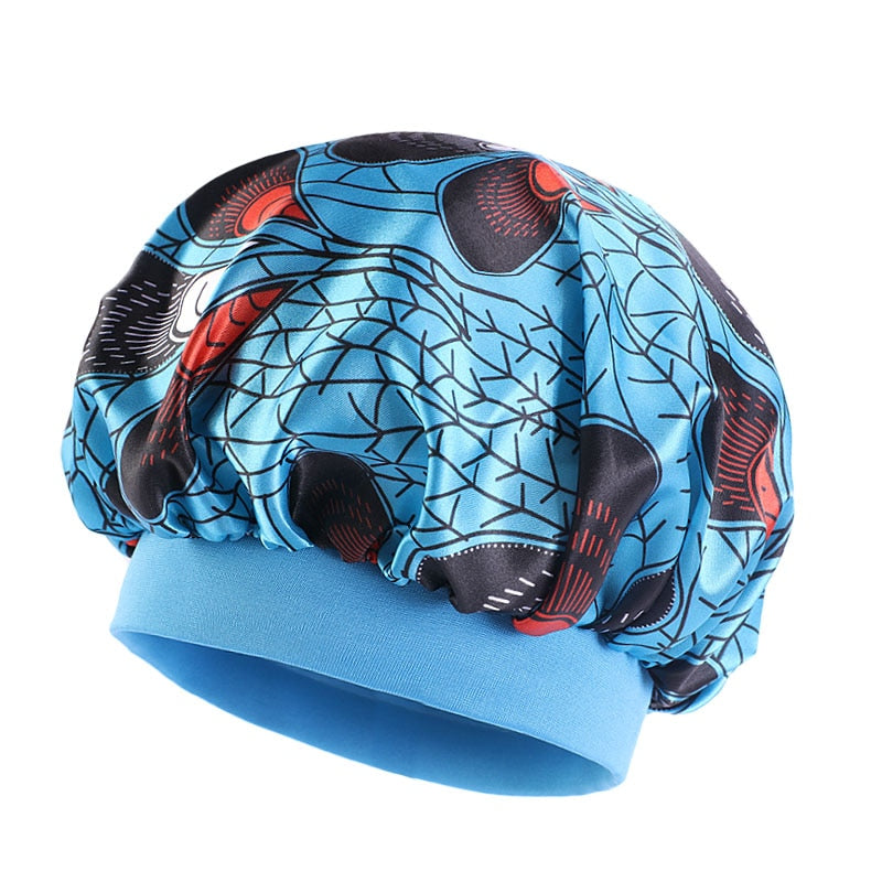 2 pcs/ set Satin Bonnet Sleep Cap Mommy and Me Girl's African Print Child Turban Hair Cover Baby Hat Hair Accessories