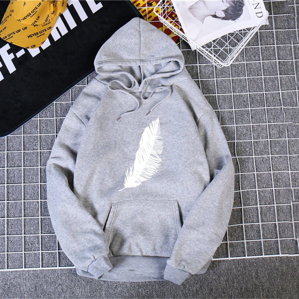 Heart Print Hoodies Women/Men Long Sleeve O Neck Loose Hoodie Autumn Winter Hoodies Long Sleeve Female Sweatshirt