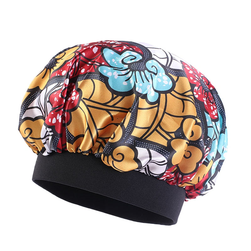 2 pcs/ set Satin Bonnet Sleep Cap Mommy and Me Girl's African Print Child Turban Hair Cover Baby Hat Hair Accessories