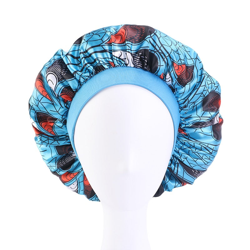 2 pcs/ set Satin Bonnet Sleep Cap Mommy and Me Girl's African Print Child Turban Hair Cover Baby Hat Hair Accessories
