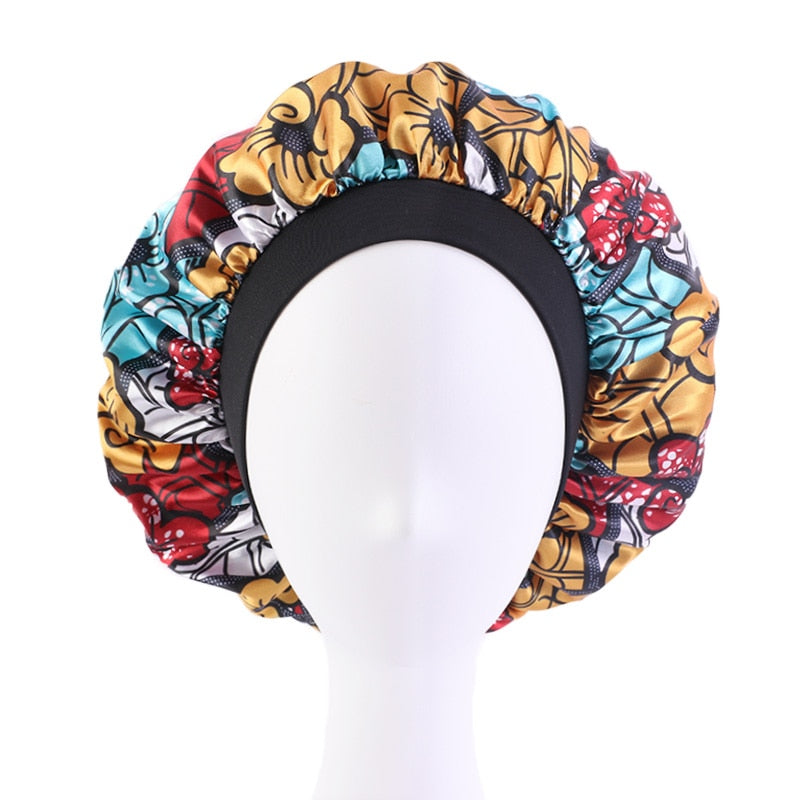 2 pcs/ set Satin Bonnet Sleep Cap Mommy and Me Girl's African Print Child Turban Hair Cover Baby Hat Hair Accessories