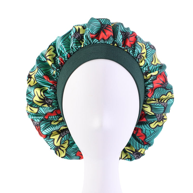 2 pcs/ set Satin Bonnet Sleep Cap Mommy and Me Girl's African Print Child Turban Hair Cover Baby Hat Hair Accessories
