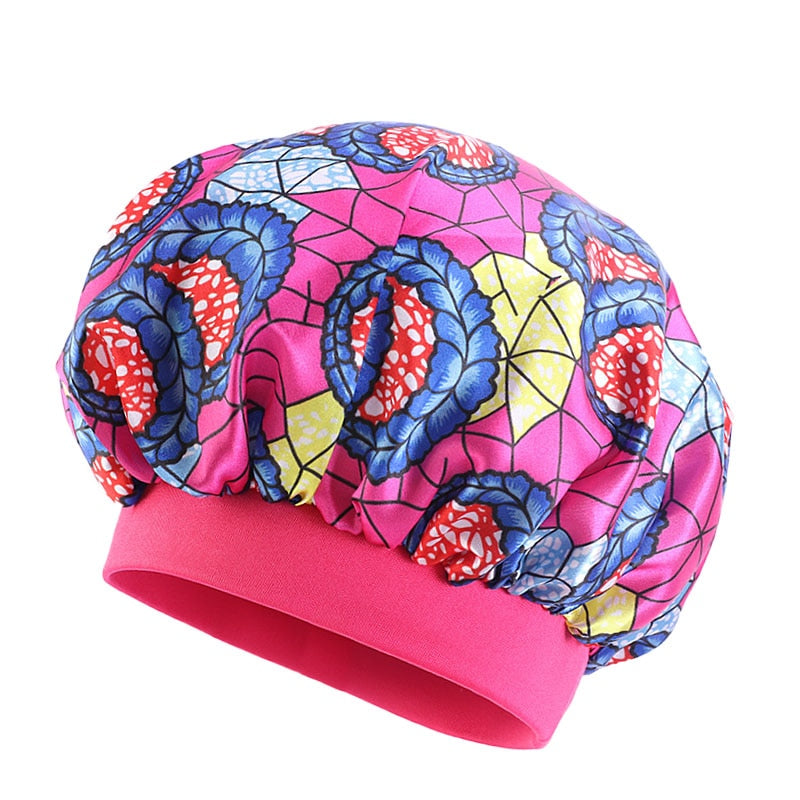2 pcs/ set Satin Bonnet Sleep Cap Mommy and Me Girl's African Print Child Turban Hair Cover Baby Hat Hair Accessories