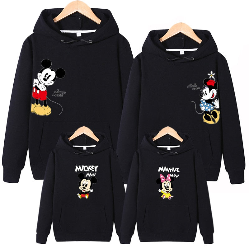 Family Matching Outfits Father Mother Son Daughter Autumn Clothing Mom Daddy and Boy Girl Mickey Minnie Hoodie Family Look
