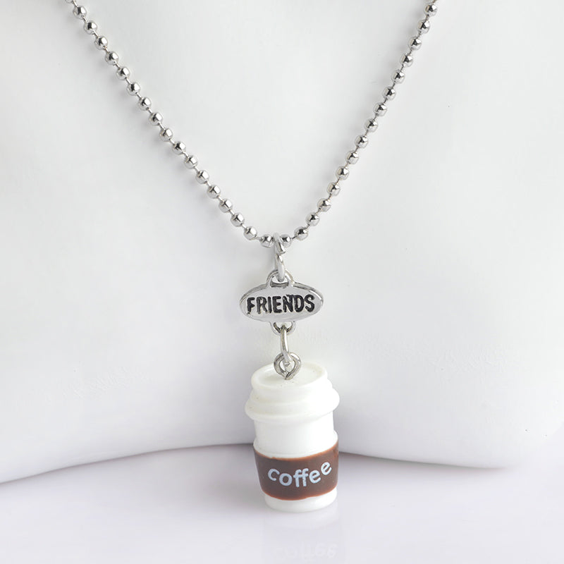 2pcs/set Kawaii Cookie And"Coffee Best Friend"Necklace Friendship Best match Miniature Food Besties Jewelry Gift