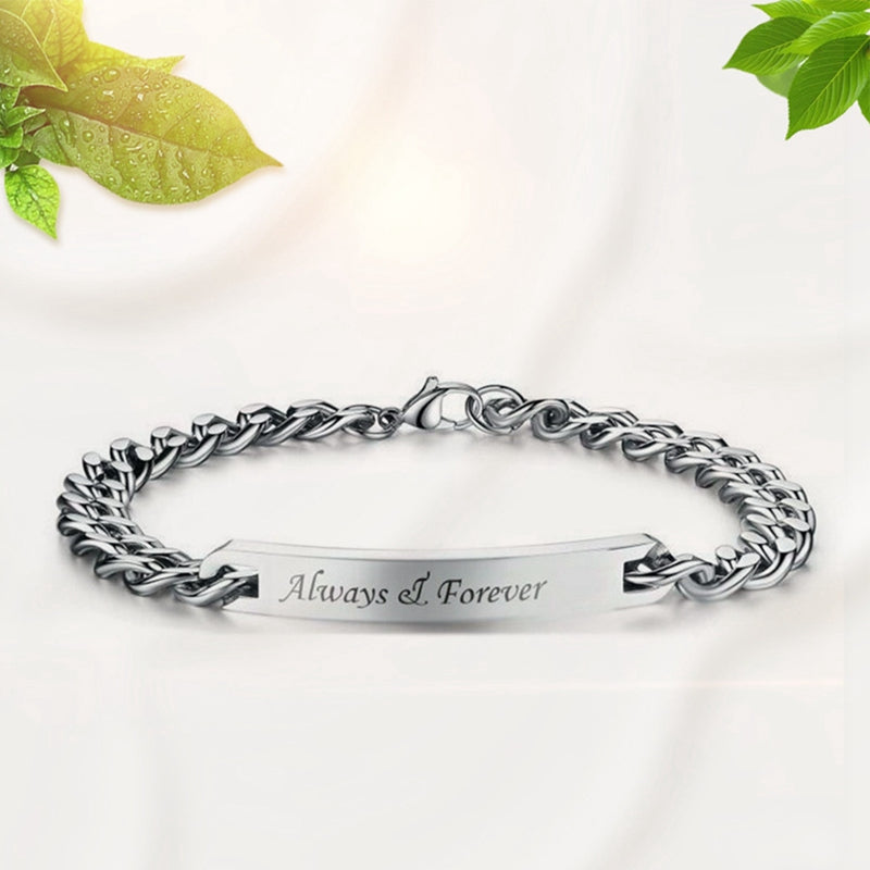 Stainless Steel Letter Bracelet for Couples Always Forever Relationship Matching Lover Couples Bracelet Bangle Best Friend Gift