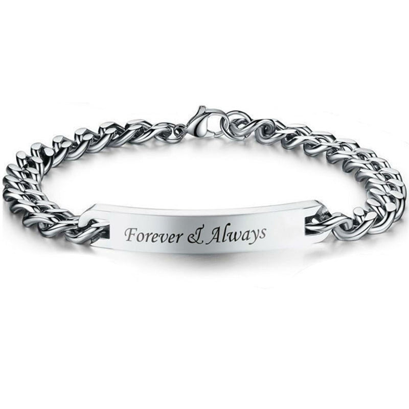 Stainless Steel Letter Bracelet for Couples Always Forever Relationship Matching Lover Couples Bracelet Bangle Best Friend Gift
