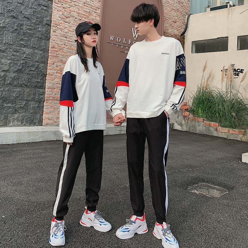Couple Matching Hoodies Sweatshirt Sport Clothes College School Korean Fashion Style Young Lovers Women Outfit Wear Clothing A