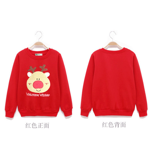 Couples Pullover Dad Son Cartoon Sweater for Christmas Cotton Family Matching Outfit Mommy and Me Clothes His and hers Clothes