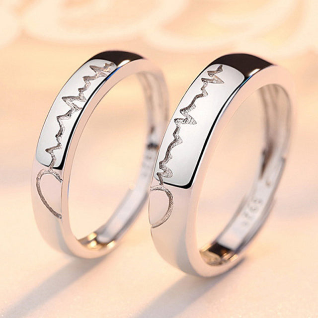 2Pcs/sets Zircon Heart Matching Couple Rings Set Forever Endless Love Wedding Ring For Women Men Charm Valentine's Day Jewelry