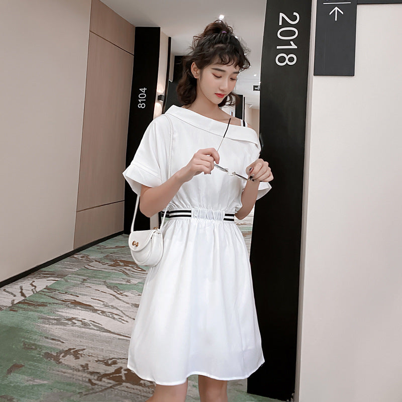 Couple Matching Clothes College School Pair Lovers White Off Shoulder Dress Women Men New Summer Vacation Outfit Wear Set