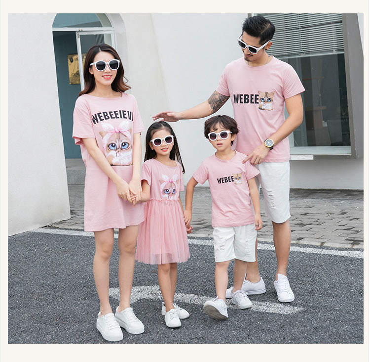 Family matching outfits dress mother daughter dresses children summer clothing Men and Boy T-Shirts kids clothes