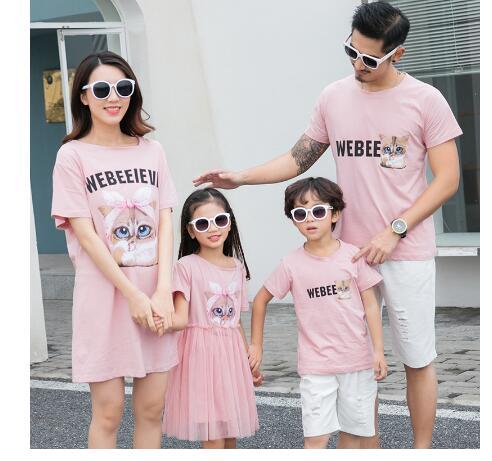 Family matching outfits dress mother daughter dresses children summer clothing Men and Boy T-Shirts kids clothes