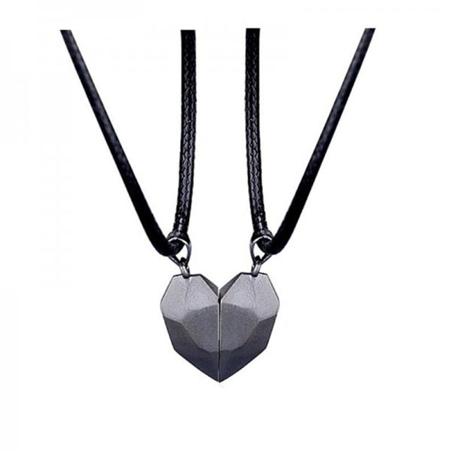2Pc Magnetic Couple Necklace Lover Friend Heart Pendant Distance Matching Charm Necklace Women Valentine's Day Gift 2022 Jewelry