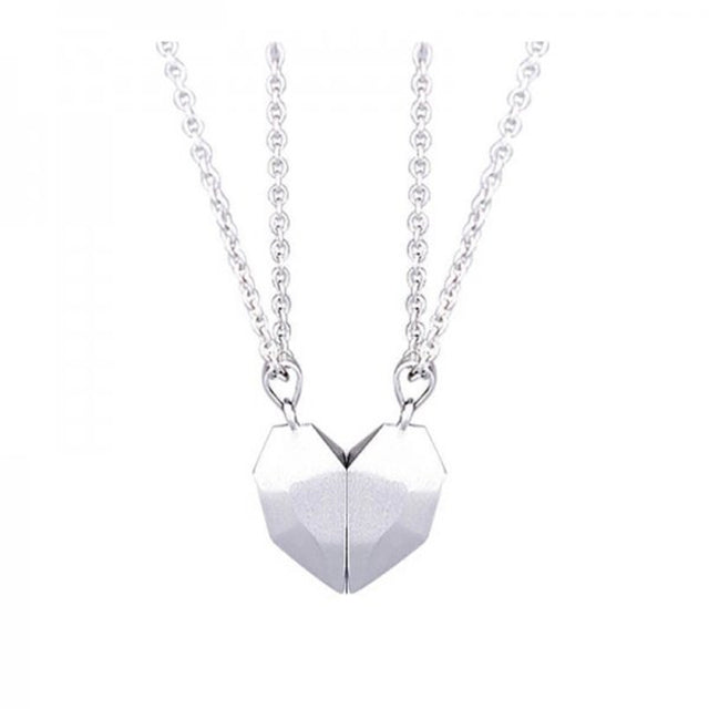 2Pc Magnetic Couple Necklace Lover Friend Heart Pendant Distance Matching Charm Necklace Women Valentine's Day Gift 2022 Jewelry