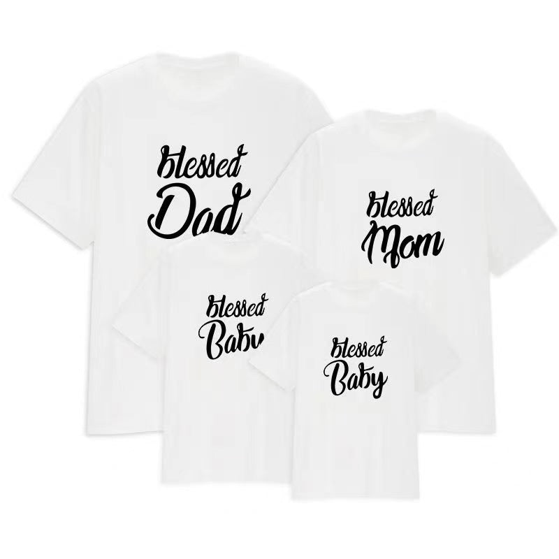 Blessed Dad Mom Baby Shirt Mother Father Daughter Son Matching Clothes Family Tshirts Couple Mommy Daddy Kids Girl Boy Outfit