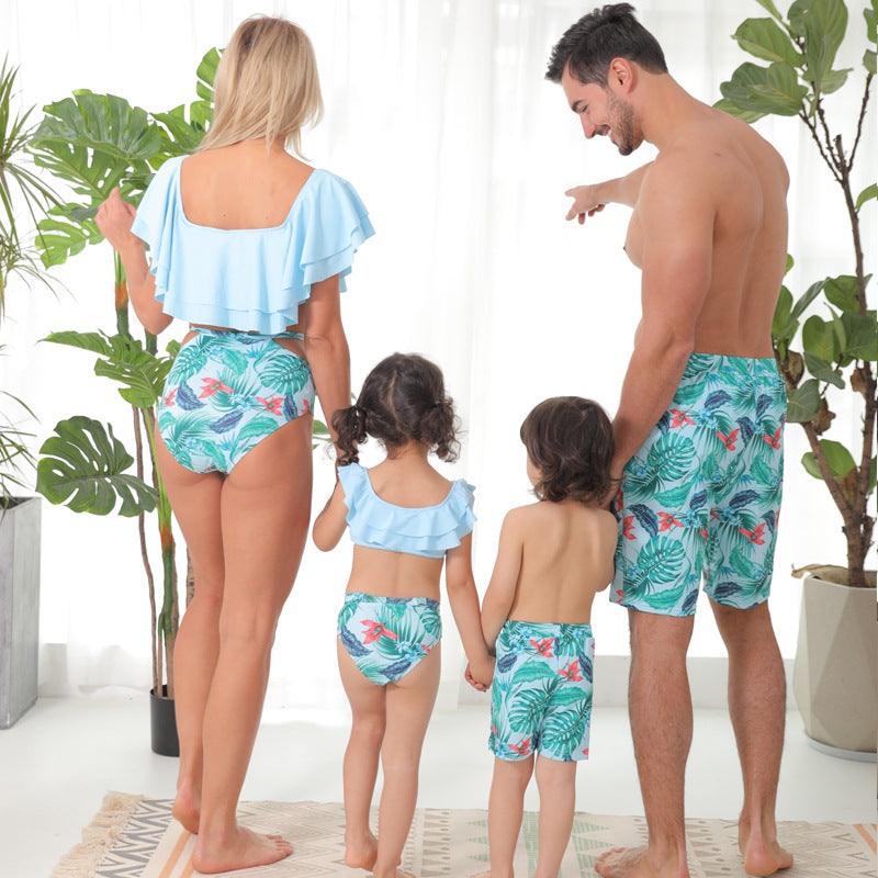 New Family Matching Outfits Beachwear Family Matching Swimwear Couple Clothes