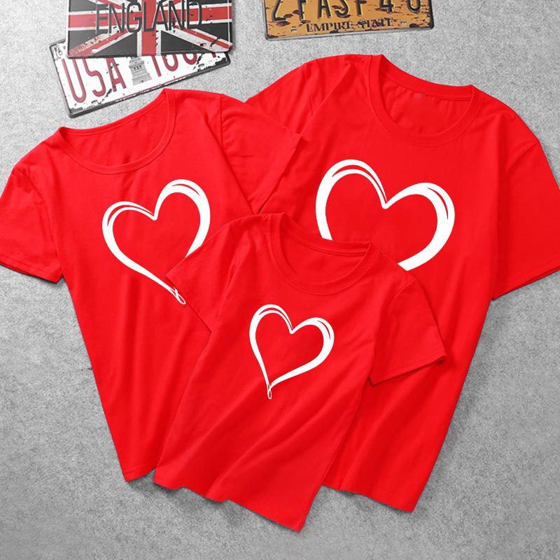 Family T Shirt Couple Dad Mum Father Mother Daughter Son Matching Clothes Woman Man Kid Baby Summer Tshirts Valentinday Outfits