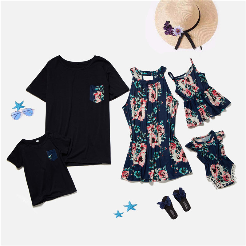 Parent Child Matching Family Couple Look Outfits Psg 2022 Fathers Boy T Shirts Kids Clothes Baby Girls Mother And Daughter Dress