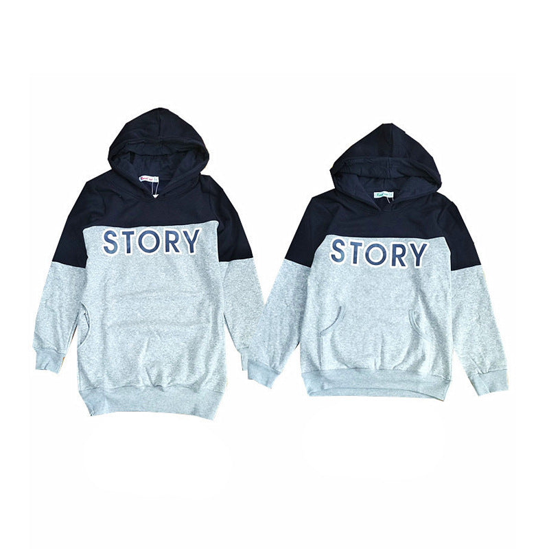 Love Couples Family Matching Outfit Winter Thickening Outerwear for Kids Dad Son Hooded Coat Mother Daughter Letter Print Top