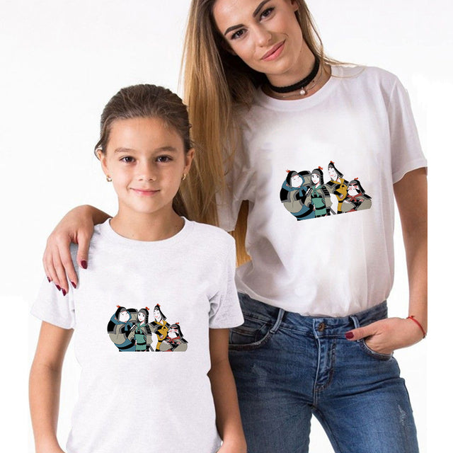 T-shirts For Girls Family Look Baby Girl Outfit Mom And Me Clothes Summer Loose Plus Size Matching Couple Outfits Disney Costume