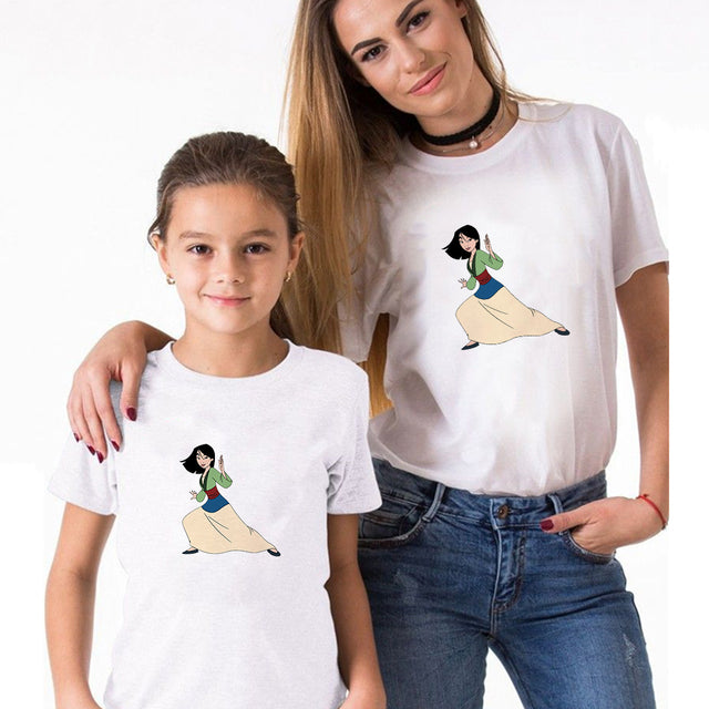 T-shirts For Girls Family Look Baby Girl Outfit Mom And Me Clothes Summer Loose Plus Size Matching Couple Outfits Disney Costume