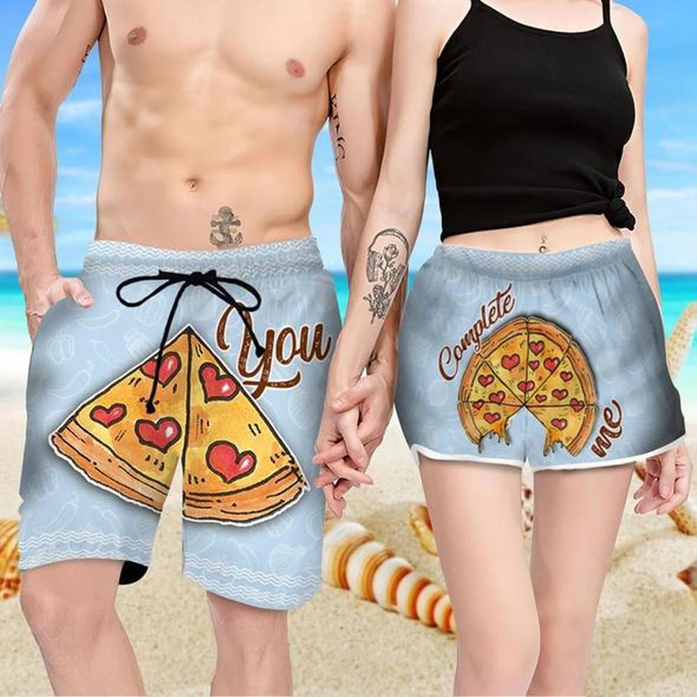 CLOOCL Couple Matching Gourmet Pizza Shorts 3D Printed Men Women Shorts for Couple Outfit Fashion Beach Shorts Drop Shipping