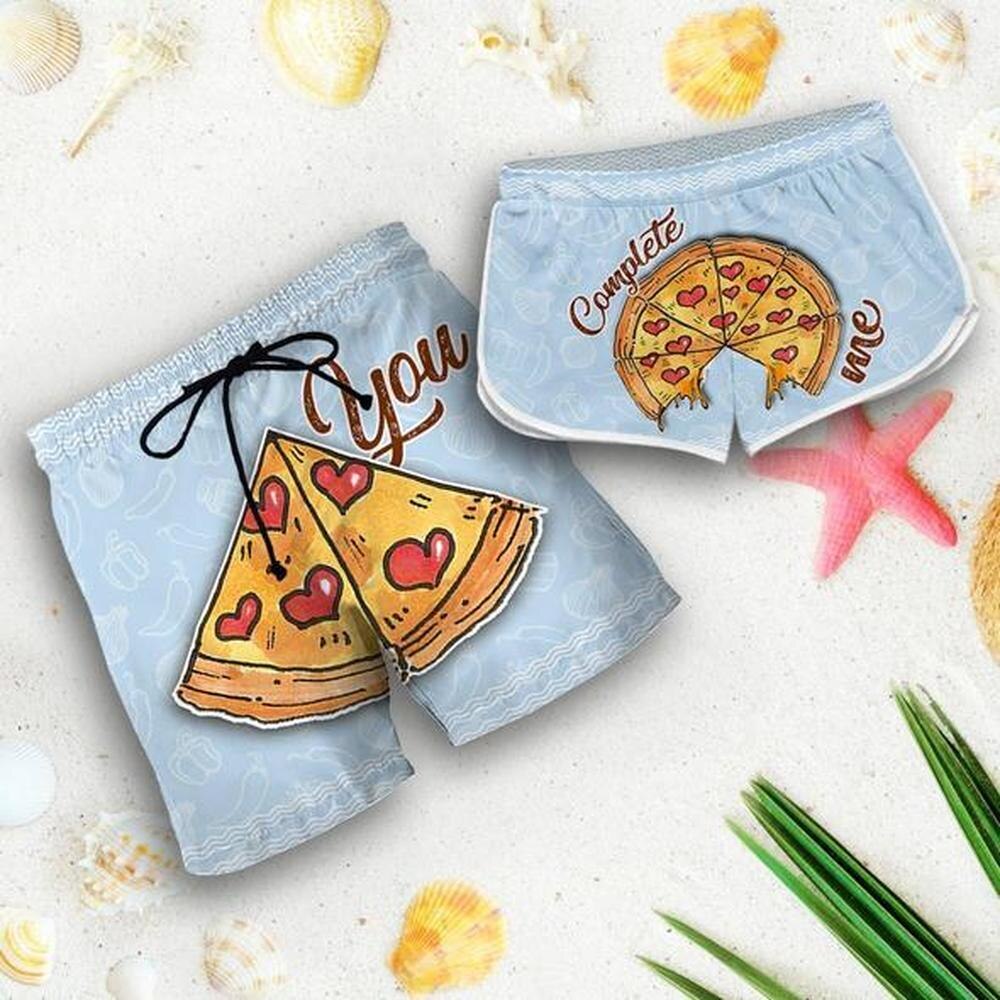 CLOOCL Couple Matching Gourmet Pizza Shorts 3D Printed Men Women Shorts for Couple Outfit Fashion Beach Shorts Drop Shipping