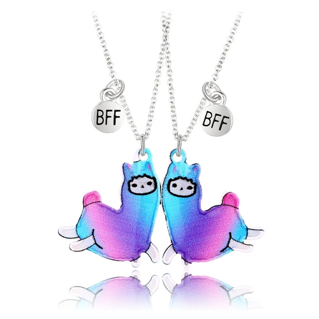 Friendship Fashion all-match Dripping Oil Necklace Love Magnet Necklace A Pair Of Good Friends Two Girlfriends Female Jewelry