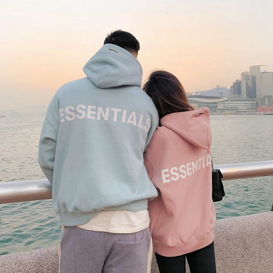 ESSENTIALS Hoodie Sweatshirt Men Women Hip Hop Loose Unisex Oversize Reflective Letter Hoodie Couple Outfits