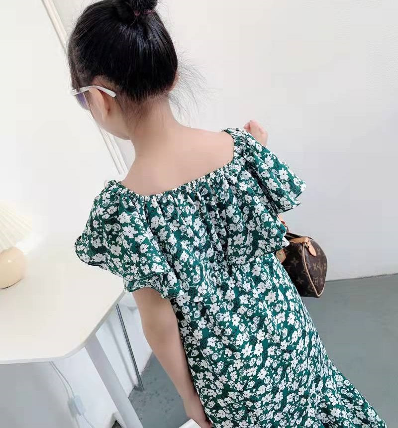 Tank Tassel Mother Daughter Dresses Family Matching Outfits Look Mommy and Me Clothes Mom Mum Baby Women Girls Dress Clothing green and white dress