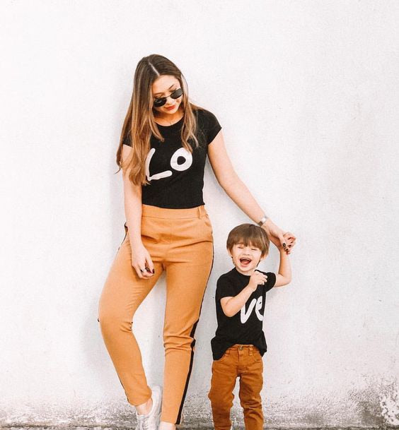 Matching Mom and Child Shirts Mother and Daughter Son Shirts Summer Short Sleeve Casual Loved Mommy and Kid Family Look Outfits