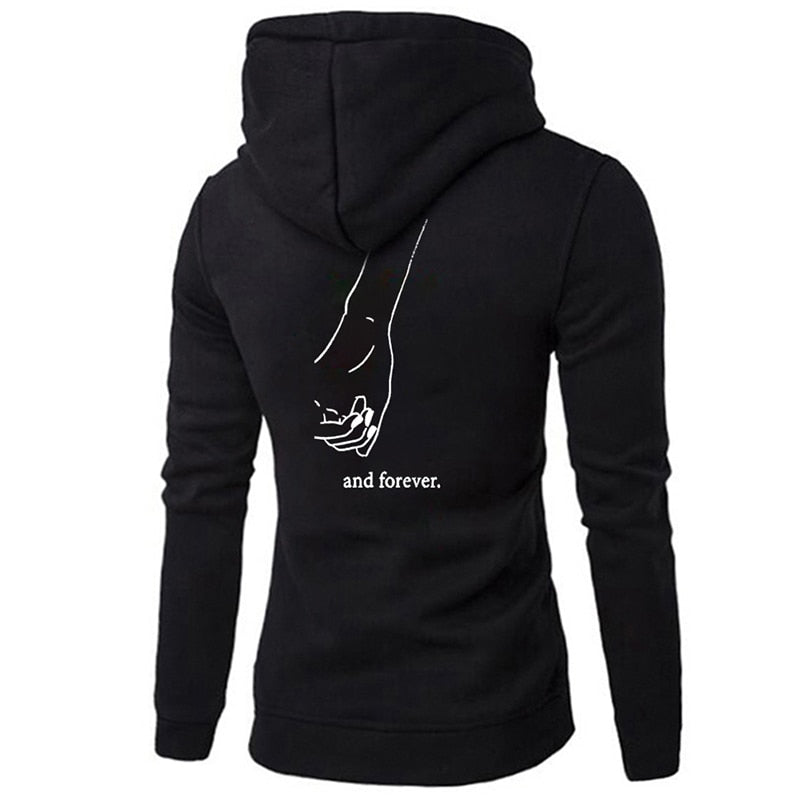 Autumn Winter Long Sleeve Always Forever Hoodies Fashion Lovers Sweatshirts Hooded Gifts Couple Letter Print Matching Hoodies