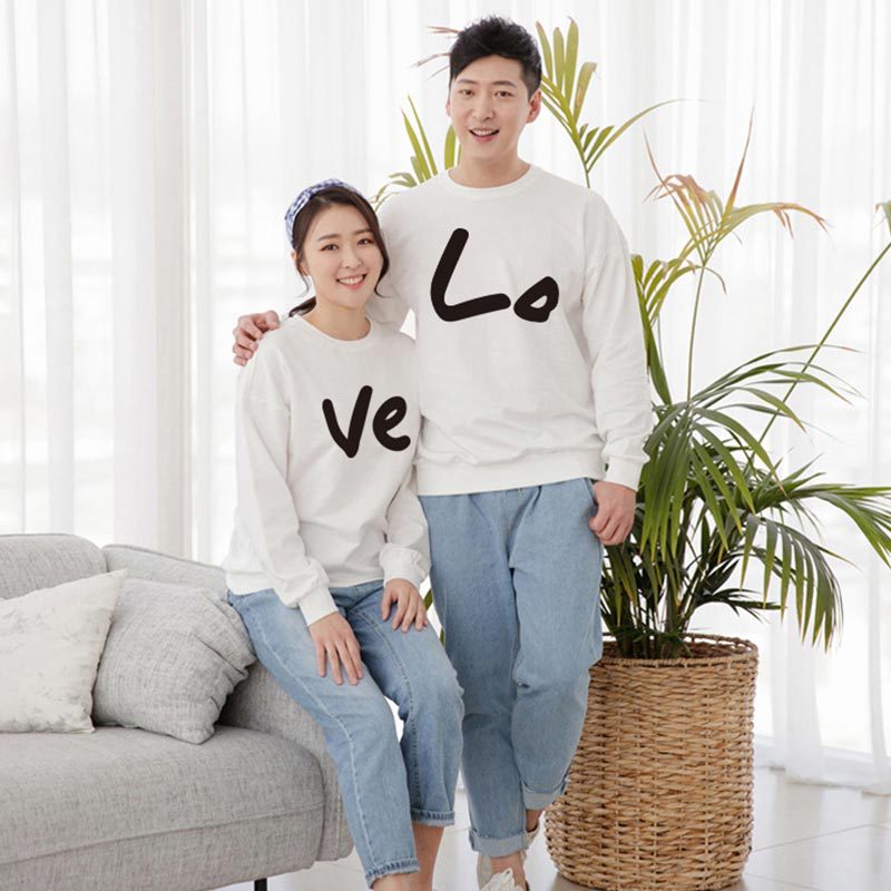 Family Sweatshirt Love Printed Outfit Couple Man Woman Kid Dad Mom Daughter Son Mommy And Me Matching Clothes Tshirt