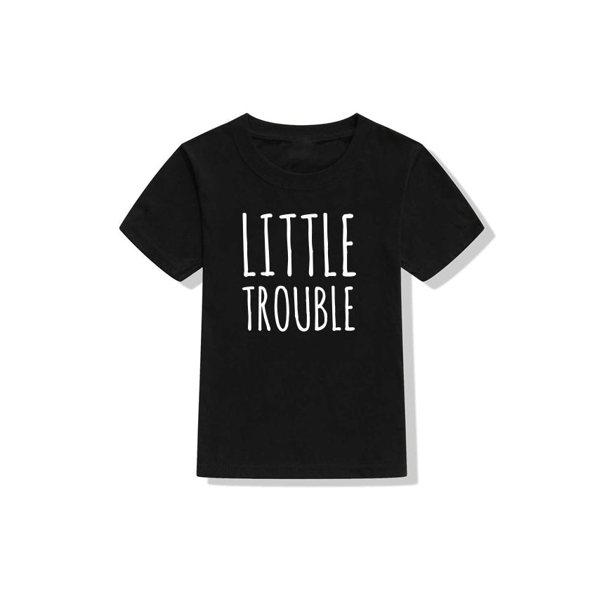 Gift for Him Gifts for Dad tshirt BIG TROUBLE daddy &LITTLE TROUBLE baby Matching Shirts Father and Son Funny Shirts Family Tops