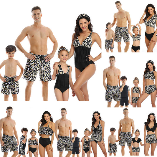 Family Matching Swimsuits Mother Daughter Bikini Mom Me Dad Son Girls Boys Swimwear Women Men Shorts Couples Beach Outfits