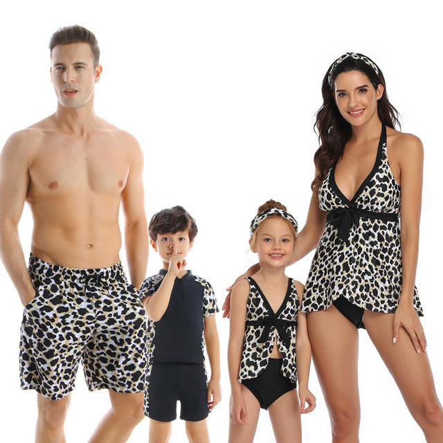 Family Matching Swimsuits Mother Daughter Bikini Mom Me Dad Son Girls Boys Swimwear Women Men Shorts Couples Beach Outfits