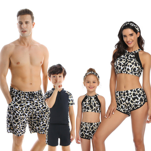 Family Matching Swimsuits Mother Daughter Bikini Mom Me Dad Son Girls Boys Swimwear Women Men Shorts Couples Beach Outfits