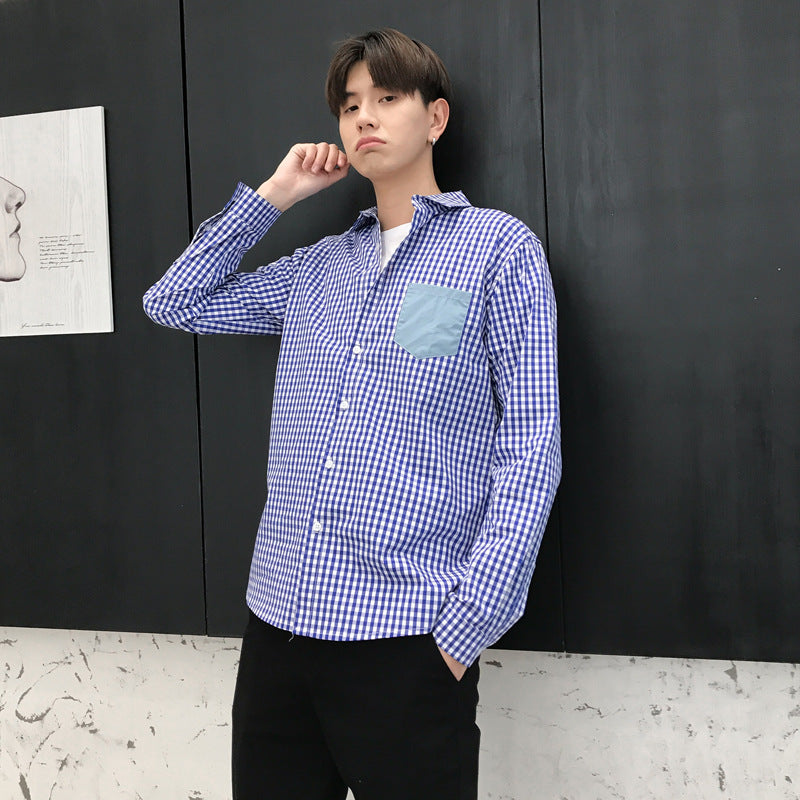 Korean Couple Matching Clothes College School Lovers Women Men Summer Check Plaid Vacational Dress Shirts Outfit Wear Set