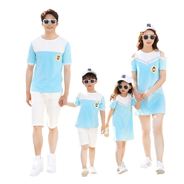 2020 family matching outfits mother daughter dresses off the shoulder women dress kids clothes couple clothes matching outfits