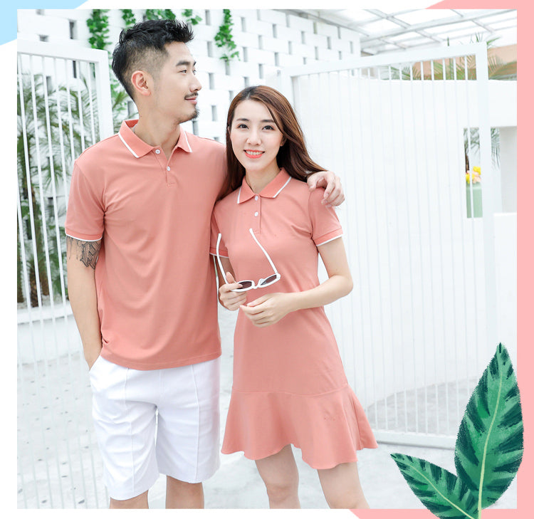 2020 new family couple clothes family matching outfits summer mother daughter matching dresses dad son turn down collar T-shirt